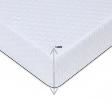 NEW ECONOMY REFLEX FOAM MATTRESS 3FT SINGLE STRETCH FABRIC 4" DEPTH ZIPPED COVER