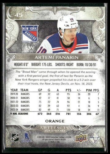 24/25 2024-25 UD ARTIFACTS HOCKEY -EMERALD & ORANGE *U PICK FROM LIST* - Picture 17 of 87