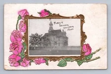 Public School COLD SPRING Minnesota Antique Stearns County Flower Border 1909