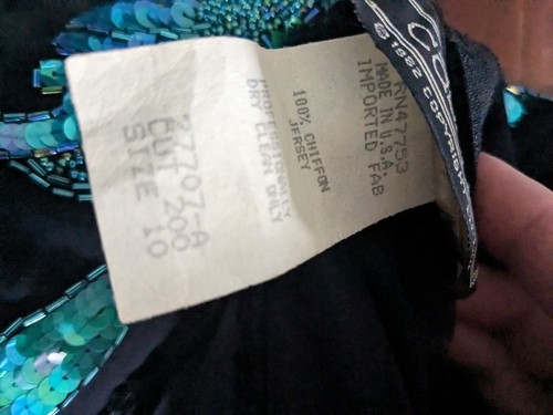 Gorgeous unique vintage Eletra Casadei gown maxi dress embellished size Small - Picture 14 of 20