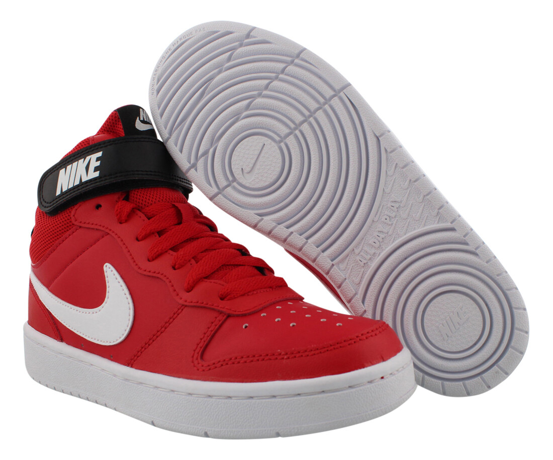 nike court borough mid red and white