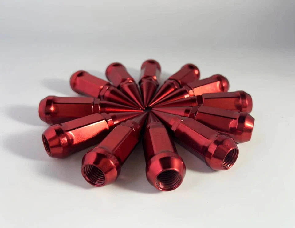 20PC RED 3.18'' 2PC SPIKE LUG NUT 14X1.5 FOR 2008&UP DODGE CHARGER CHALLENGER - Image 2 of 4