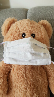 Self-sewn makeshift masks, 100% cotton, 2-ply, washable, reversible