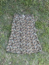 Vtg Liz Claiborne Green Moody Floral Maxi Skirt Sz 8 Fairy 90s Spring