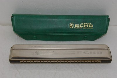 Hohner Echo 2509 Harmonica Key of C w/Case Made in Germany Vintage