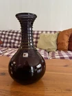 Blenko Glass 9432 Vintage Violet Spiral Vase with Topaz 9” Tall