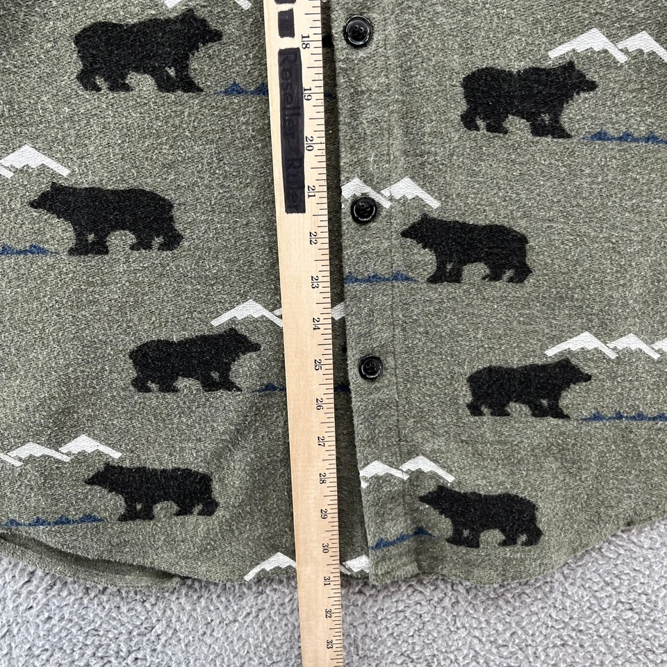 Camisa De Colección True Grit Para Hombres Grande Oso Verde Montaña Dos Osos Vellón Aire Libre EE. UU. Foto 4 de 4