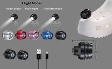 2PCS LED Shoe Headlights   3 Modes, Waterproof, USB-Rechargeable