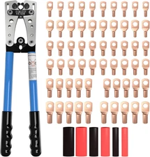 Sanuke Battery Cable Lug Crimping Tool for AWG10-1/0, Wire Terminal Crimper with