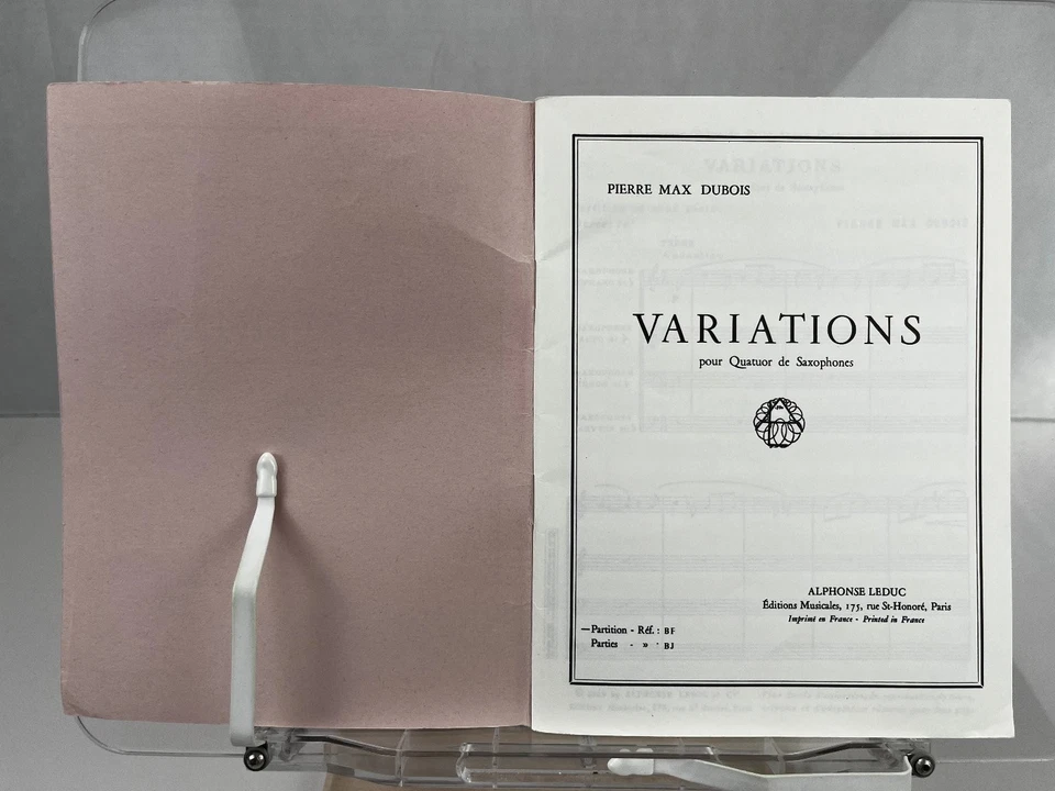 Pierre Max Dubois Sheet Music Variations for Saxophone Quartet 48 pgs - Image 2 of 4