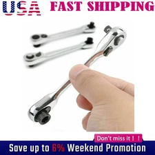 Mini 1/4" Double-Ended Quick Socket Ratchet Wrench Rod Screwdriver