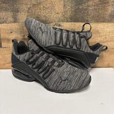 PUMA Axelion Multi Knit Black/Castlerock Grey - Men's Size 10 - 194947-01