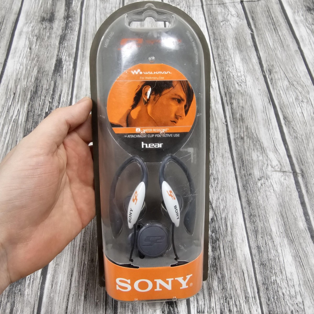 Vintage Sony MDR-J11G Ear-Hook Headphones White 3.5mm Walkman