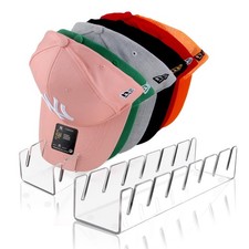 Hat Stand for Baseball Caps, 2 Pack No Install Acrylic Hat Organizer for 14 B...