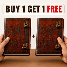 Leather Journal 6x8 Handmade Double Lock Style Diary Notebook 200Lined Pages