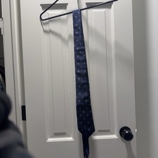 Tommy Hilfiger 100% Silk Tie – Blue with Palm Tree Print 56"L 3.5"W Made in USA