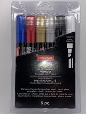 Craftsmart 621361 Multi Surface Premium Oil Based Paint Pens 6PC New Sealed