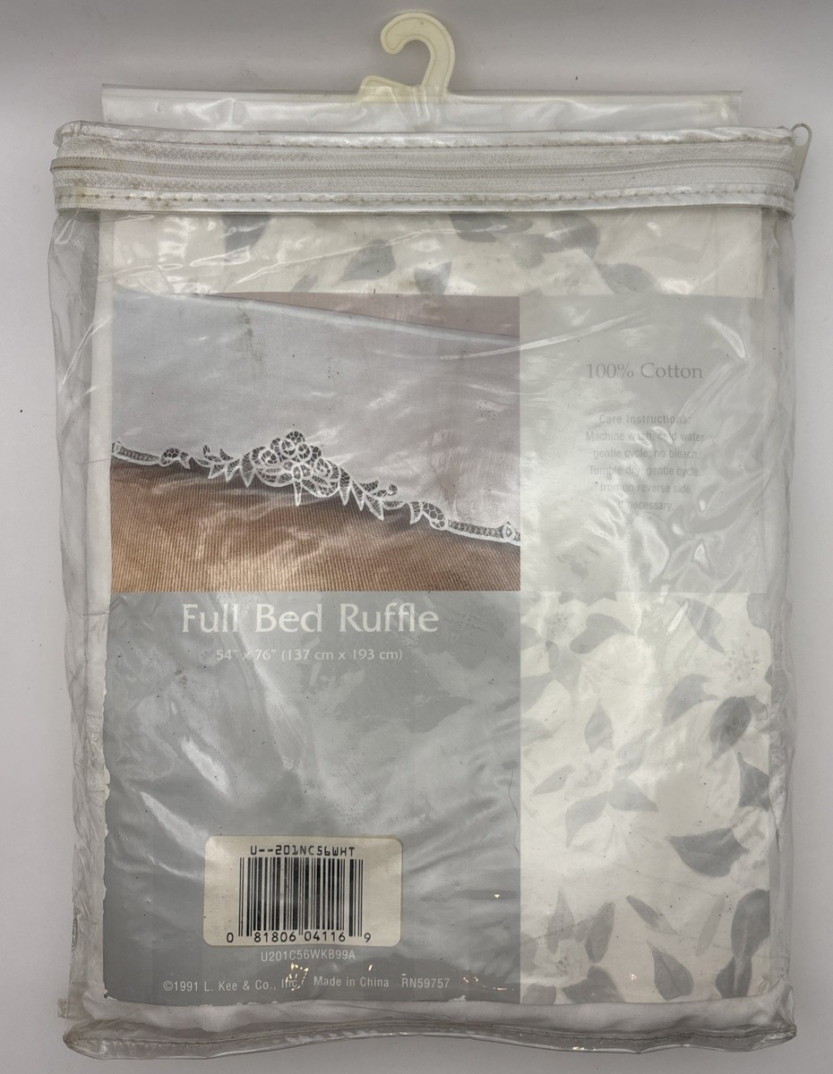 Vintage 1991 keeco handmade collection bed ruffle full battenburg
