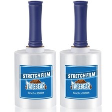 Mini Clear Stretch Wrap Film 80 Gauge 5" x 1000Ft, Shrink Wrap Roll with Hand...