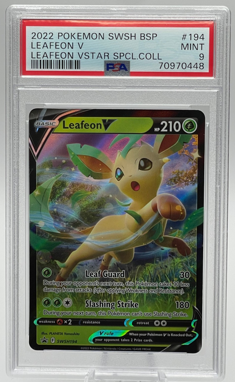 2022 POKEMON SWSH BLACK STAR PROMO #194 LEAFEON V PSA 9 MINT