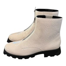 Katy Perry Collections Daarling Chalk White Combat Boots Booties Leather 9.5