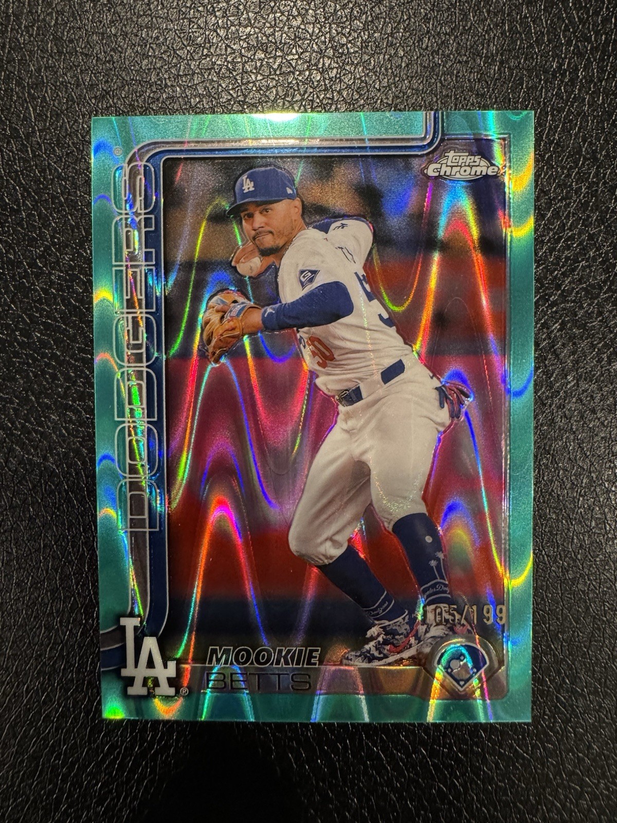 2025 Topps Chrome - Mookie Betts #50 Aqua Raywave Refractor /199
