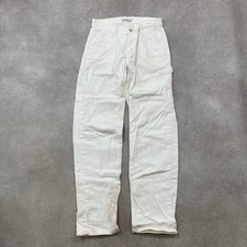Carhartt Wip Cargo Trousers Womens 25" Carpenter Workwear Canvas Pants, White