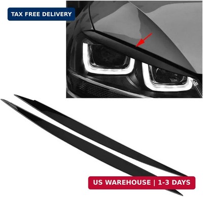 Qiilu Front Headlamp Headlight Eyebrow Eyelid Car Stickers Decal Trim for 7 2013