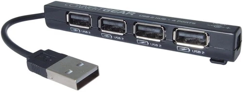 CONNEKT GEAR - Hub USB 2.0 4 Ports, Noir