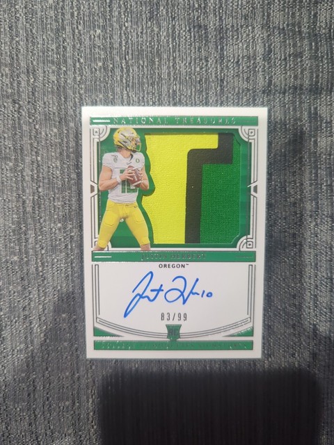 Justin Herbert 2020 Panini National Treasures Rookie Patch Autographs