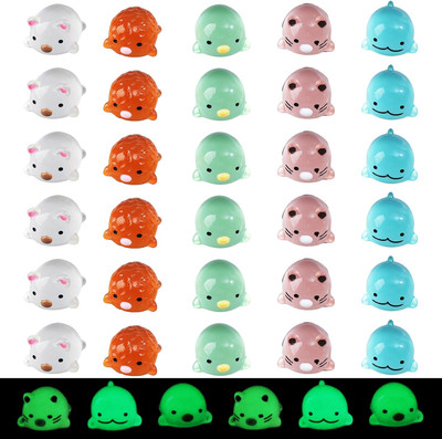 50 Pcs Cute and Slightly Style Resin Tiny Animals Mini Glow Creatures Mini Figur