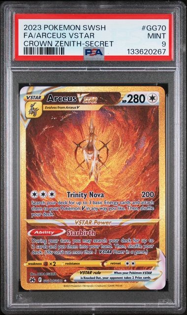 PSA 9 MINT Arceus VSTAR Crown Zenith Secret Full Art Holo 2023 Pokemon GG70