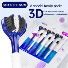 6PCS 3D U-Shaped Manual Toothbrush 3-Sided Soft Bristle Oral Cleaning Adults