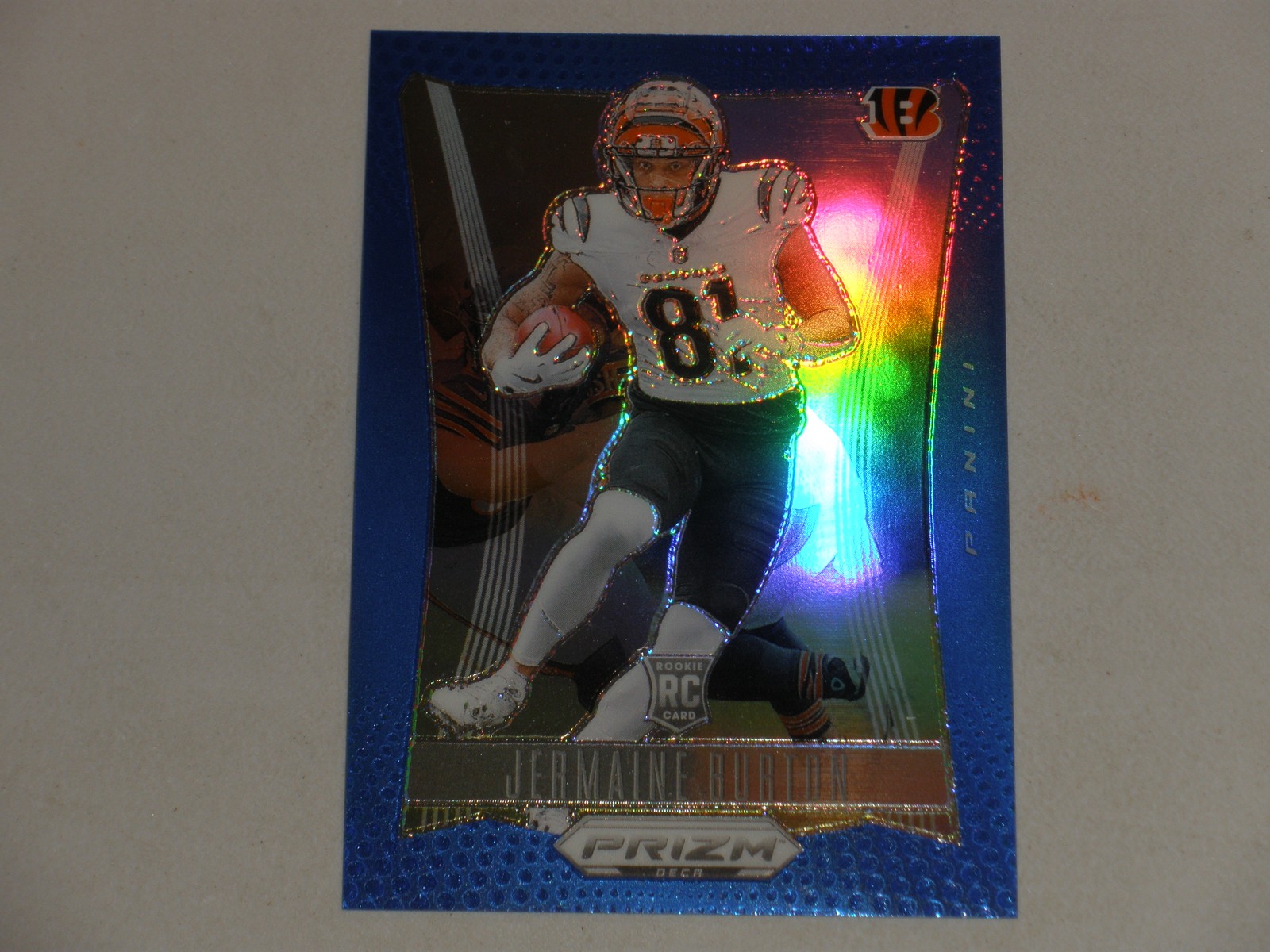 2024 Panini Prizm Deca Blue Prizm #63 Jermaine Burton 015/149 Rookie RC