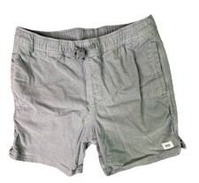 Katin Mens Corduroy Shorts Size Medium Gray Beach Casual Drawstring Elastic