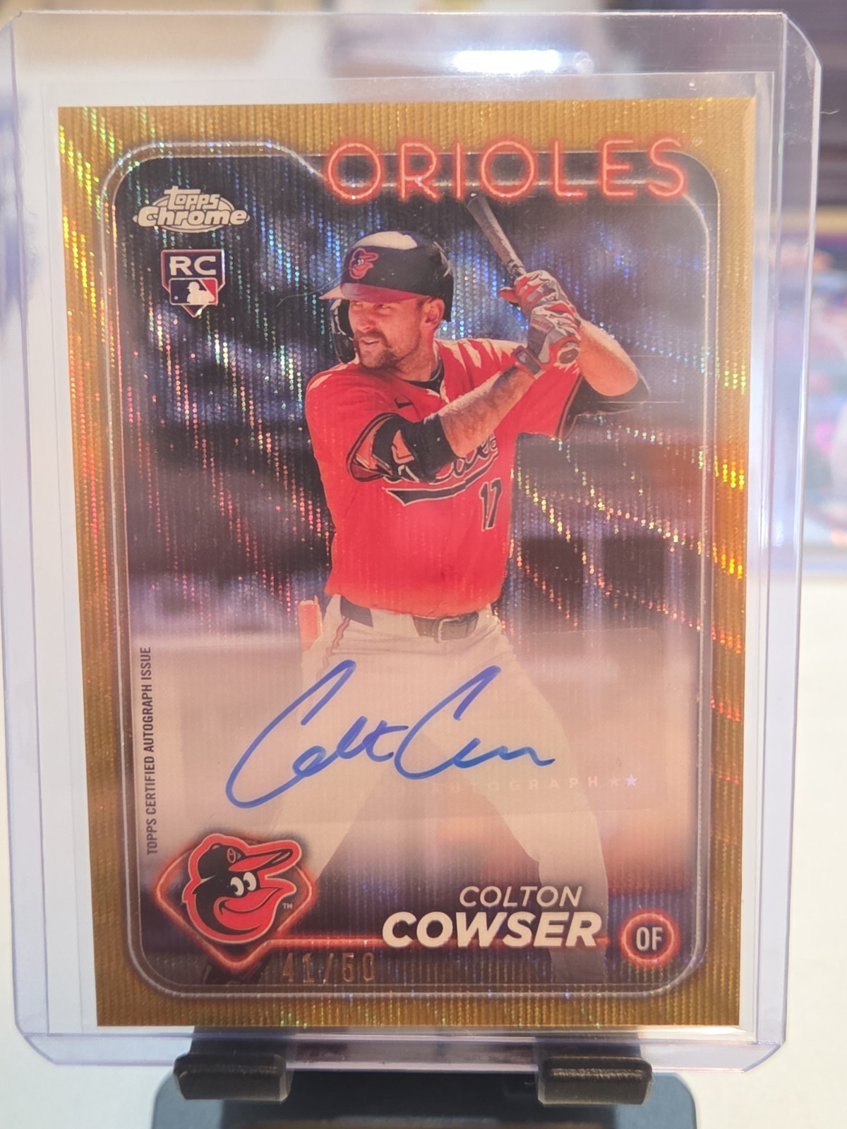2024 Topps Chrome Update Series - Autographs Colton Cowser #AC-CC Gold Wave...