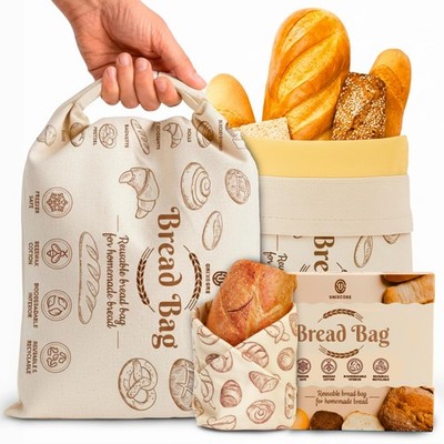 Beeswax Bread Bags 2 Pack with Wrap Reusable Sourdough Storage for Homemade