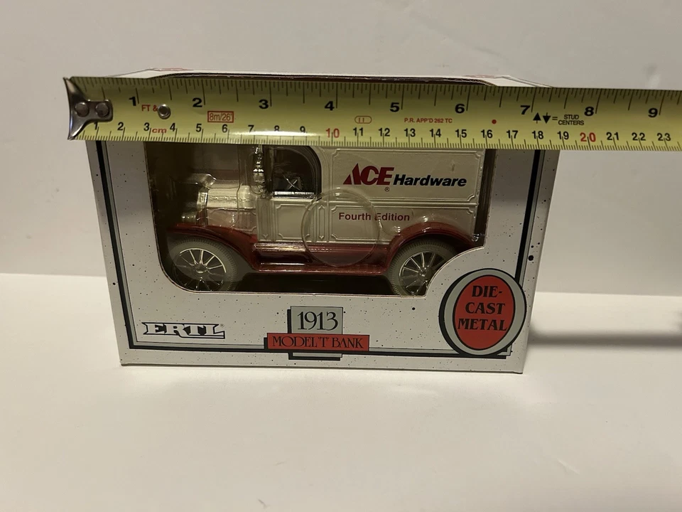 Banco vintage 1992 ACE HARDWARE modelo T metal fundido a presión ERTL 1:25 NUEVO Foto 3 de 4