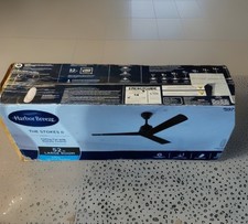 Home Harbor Breeze Calavar 52" Matte Black Ceiling Fan with Light & Remote