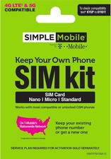Universal Prepaid 4G LTE SIM Kit for GSM and T-Mobile Phones - Simple Activation