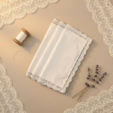6 St&uuml;ck wei&szlig;es Stofftaschentuch mit Spitze Spitzen-Taschentuch weich und bequem