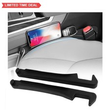 Car Seat Gap Filler Organizer 2 Pack Storage Slot Hook Anti Drop Noise Reducer