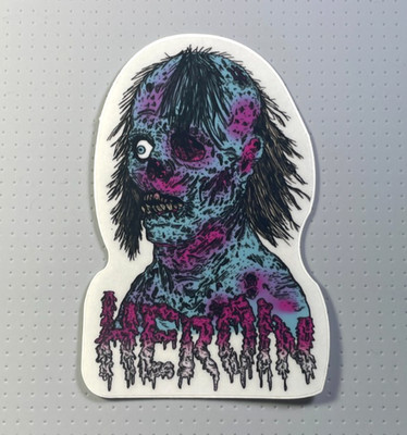 HEROIN Zombie Skateboard Sticker 5''