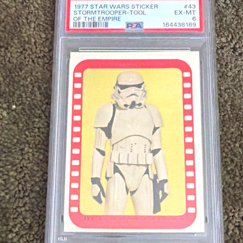 1977 Topps Star Wars Stickers #43 Stormtrooper -- tool of the Empire — PSA 6
