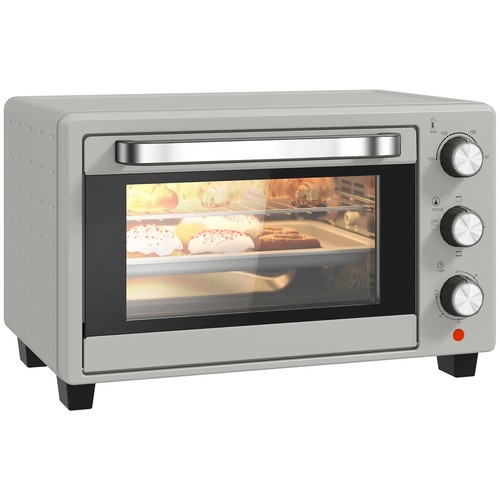 21L Mini Arbeitsplatte Backofen Elektrogrill mit einstellbarer Temperatur 1400W 230V, silberfarben - Bild 1 von 11