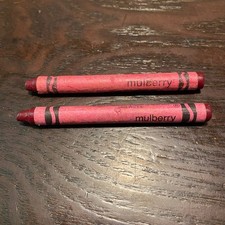 Vintage Crayola Mulberry Crayon Set 2 Piece Binney & Smith Pink Purple USA Made