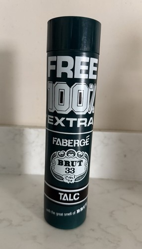 Vintage Fabergè Brut 33 Talkumpuder - 250g Behälter 100% gratis RAR
