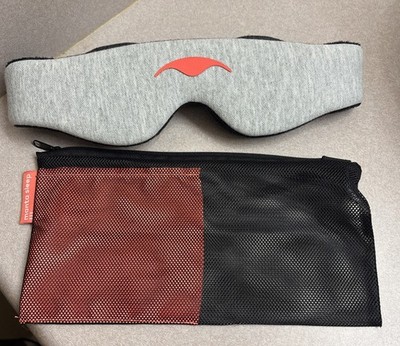 Manta Sleep Mask 100% Light Blocking Eye Cups Gray Adjustable Soft Black W Bag