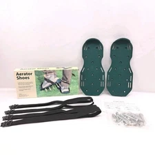 Green Aerator Shoes For Garden And Yard With Straps And Spikes
