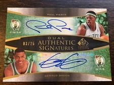 Paul Pierce Gerald Green 2005-06 SP Dual Signatures #DS-PG 03/25 Rookie Auto
